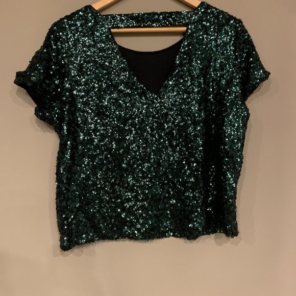 Green Sequin top - Picture 2 of 2
